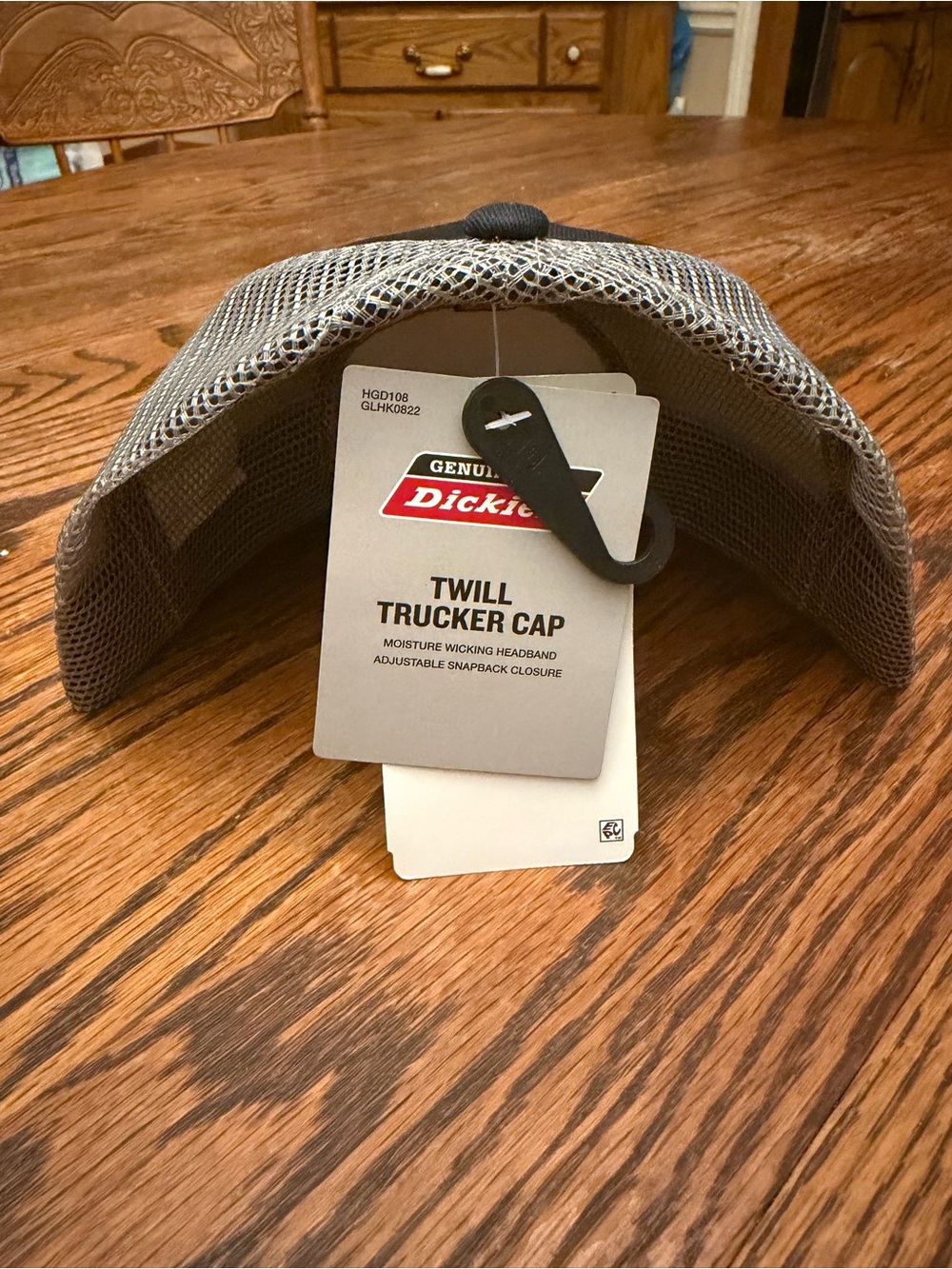 Dickies Black & Gray Patch Logo Trucker Hat with Blue Trim - Picture 4 of 6